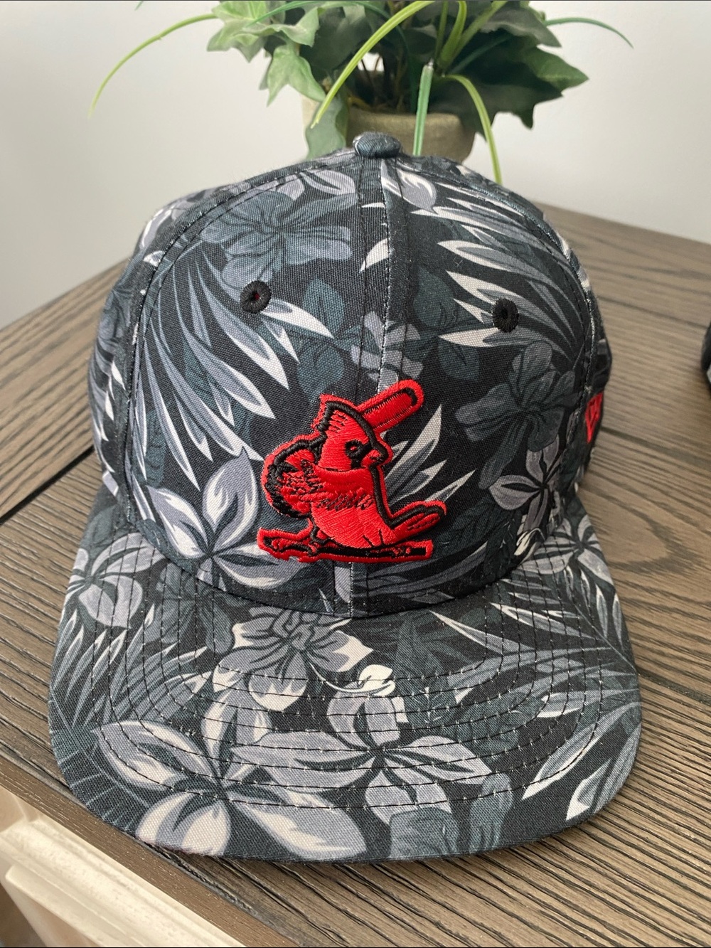 St. Louis Cardinals Floral Black & Gray Snapback Hat with Red Embroidered Logo